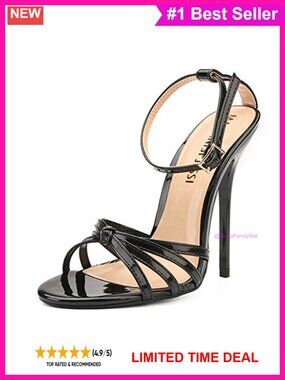 Unisex Strappy Stiletto High Heel Sandals Ankle Strap Open Toe